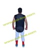 Pro Weight Mesh Six Button Down Red Stripe Sleeveless Jerseys